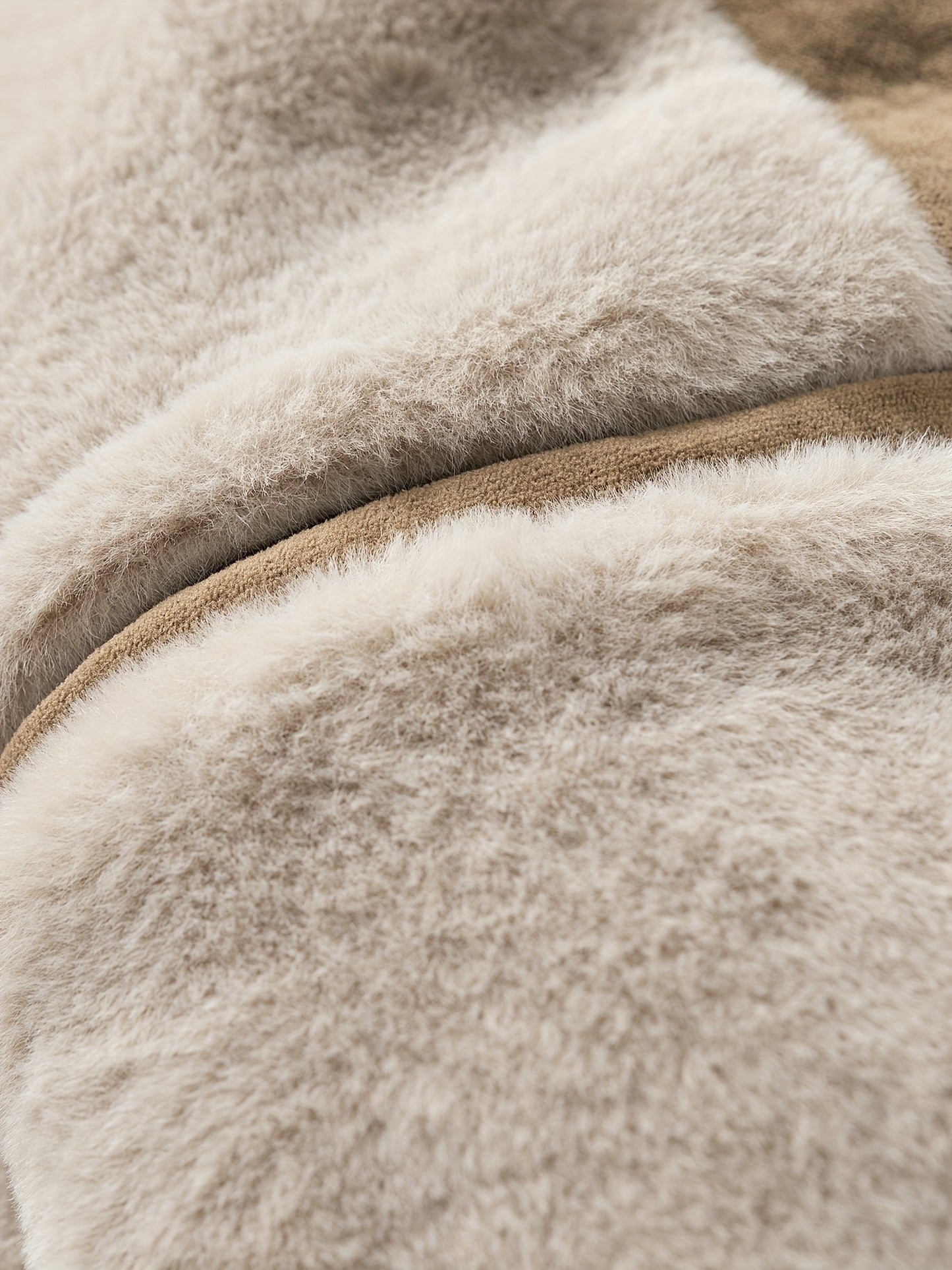 Men's Fleece Jacket with Full-Zip Closure & Fur Collar - Winter Warm Brown Coat