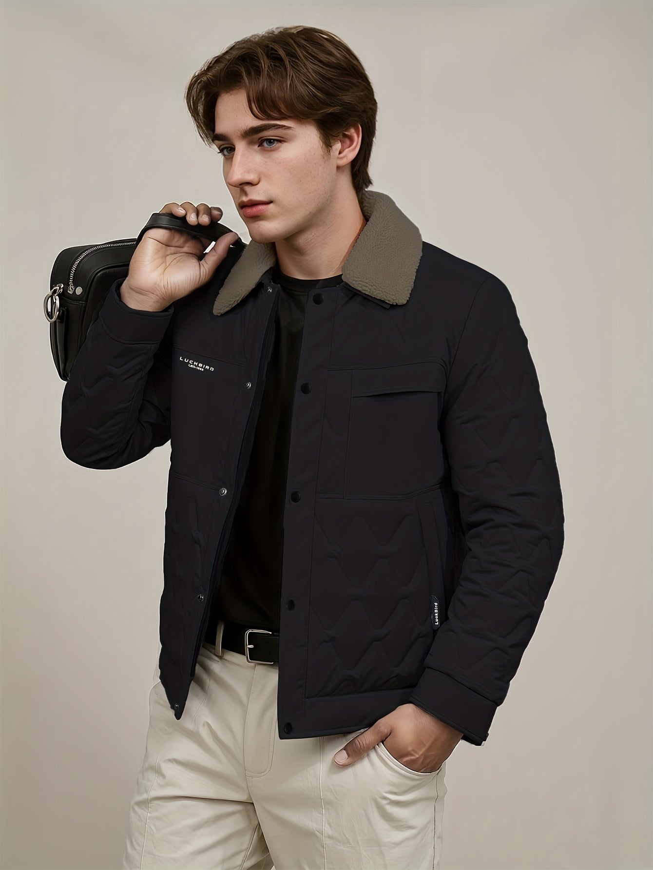 Winter Short-Length Winter Coat - Thickened Jacket with Full-Zip Closure
