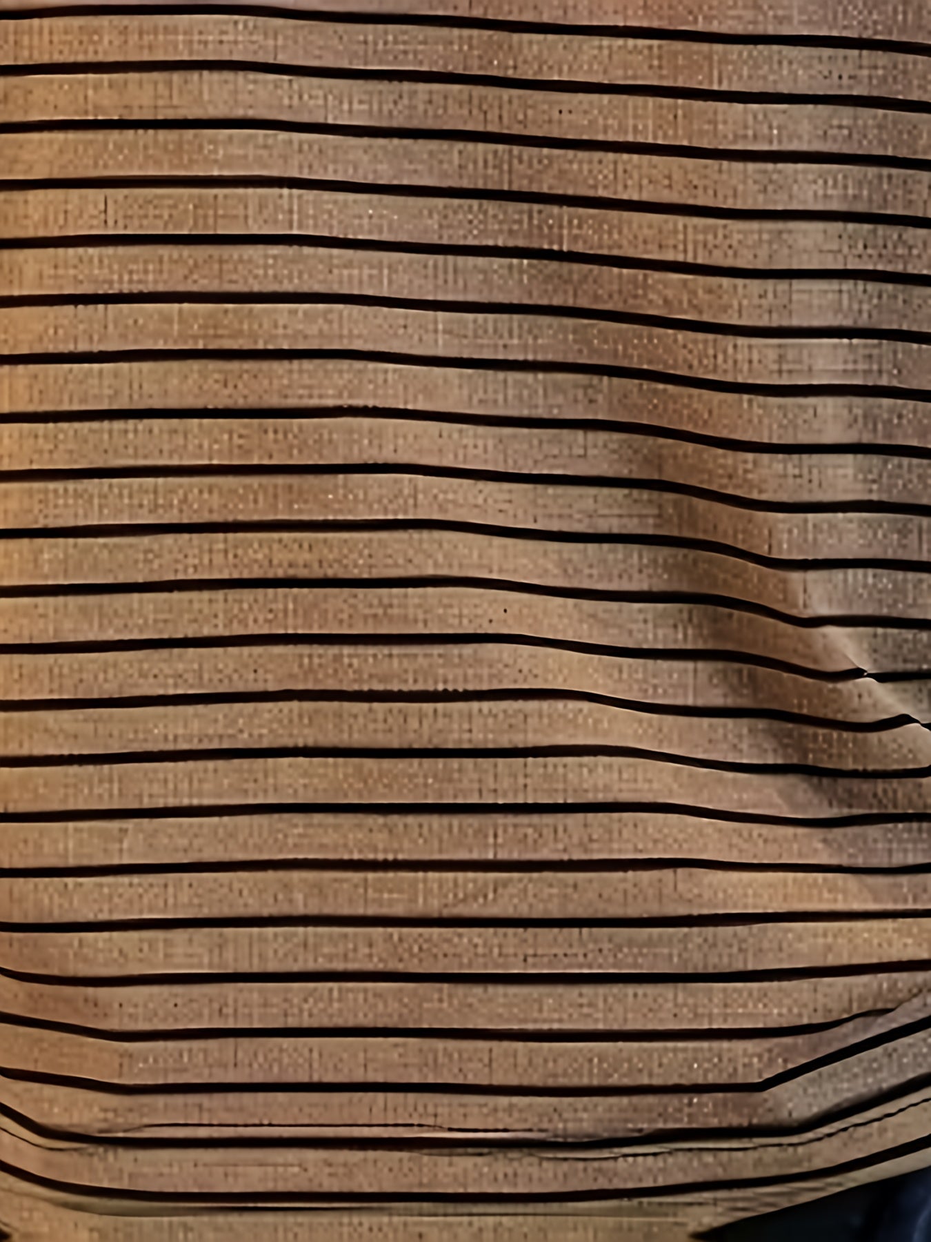 Men's Vintage Casual T-Shirt - Beige & Brown Horizontal Stripes