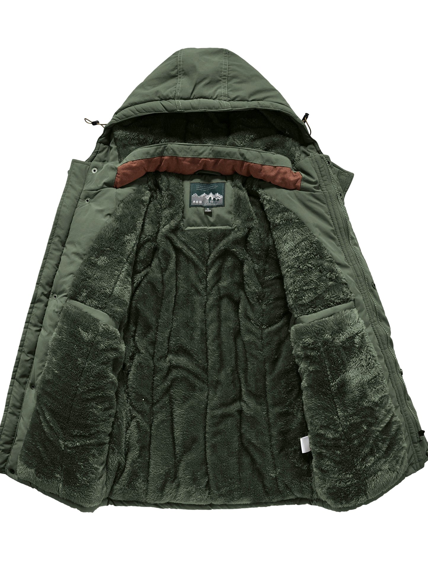 Winter Outdoor Thickened Fleece-Lined Jacket with Removable Hood Casual Windbreaker