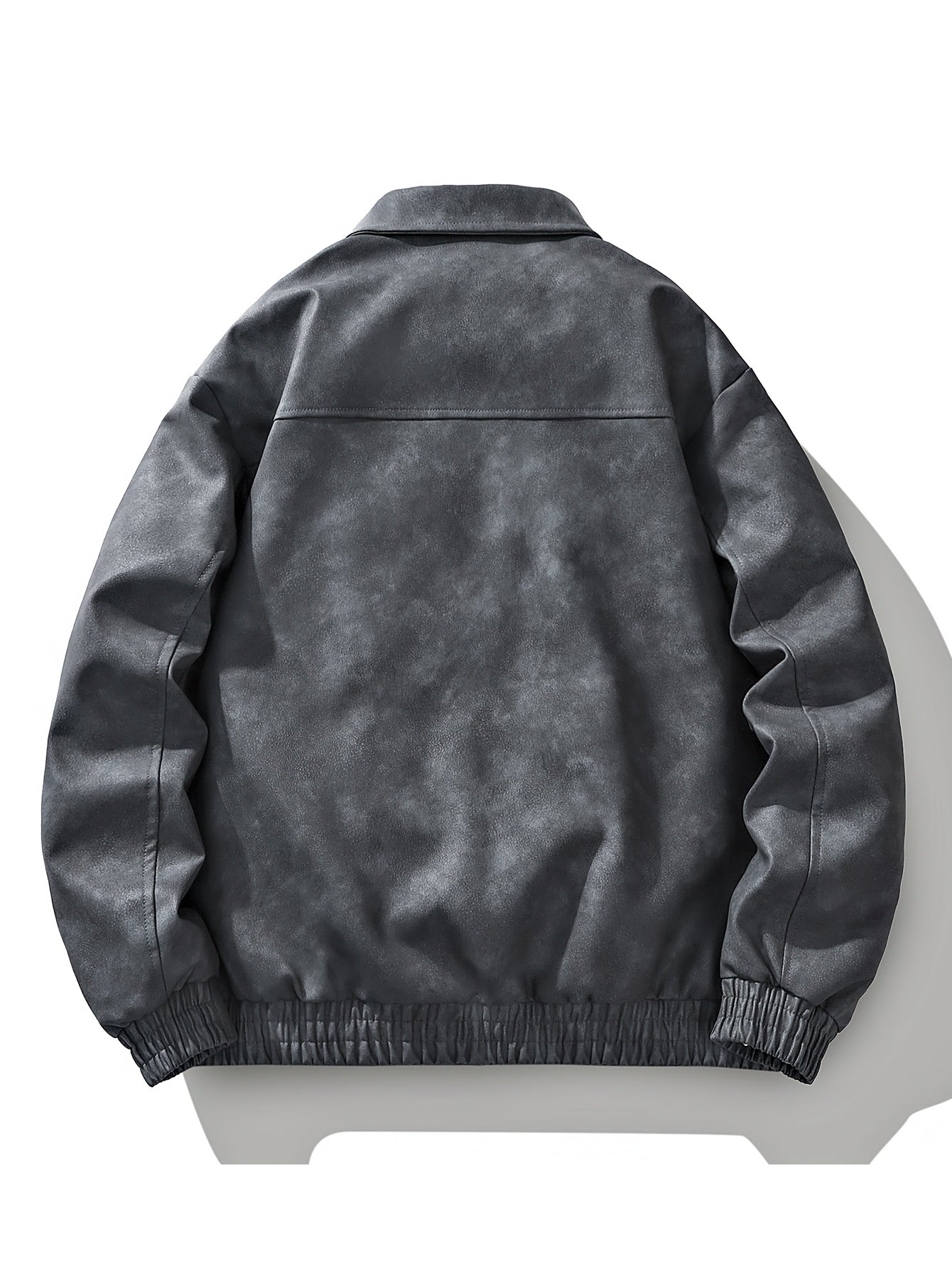 Men'S Vintage Motorcycle Jacket - Full-Zip Biker Coat with Zipper Closure, Non-Stretch Fabric