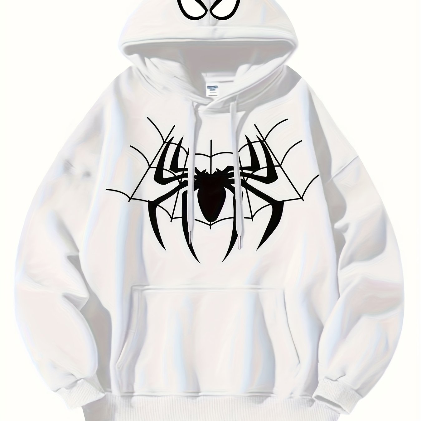 Spider Print Hoodie Stylish Black Spider Print Men's Hoodie
