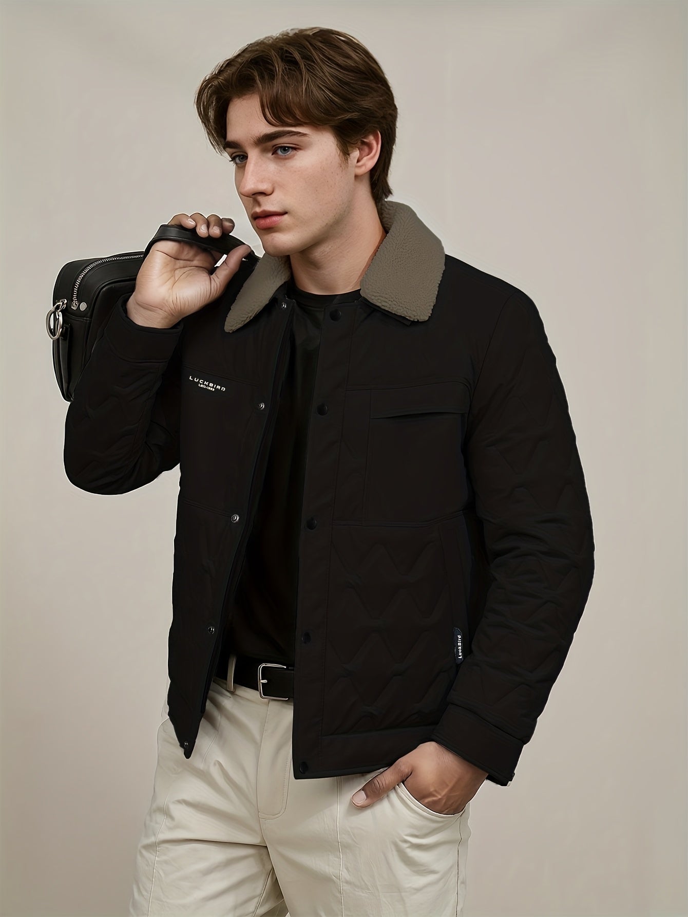 Winter Short-Length Winter Coat - Thickened Jacket with Full-Zip Closure