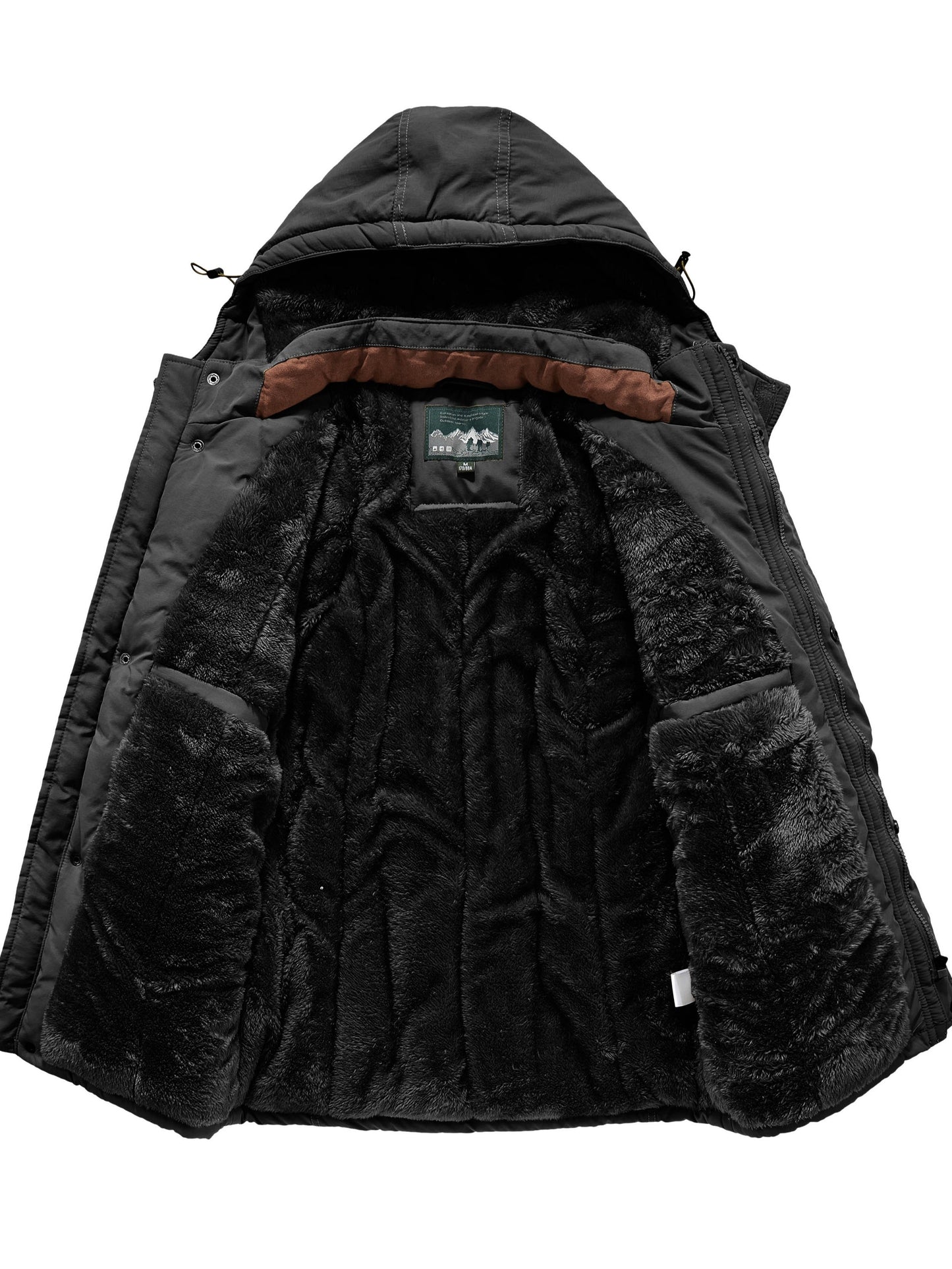 Winter Outdoor Thickened Fleece-Lined Jacket with Removable Hood Casual Windbreaker