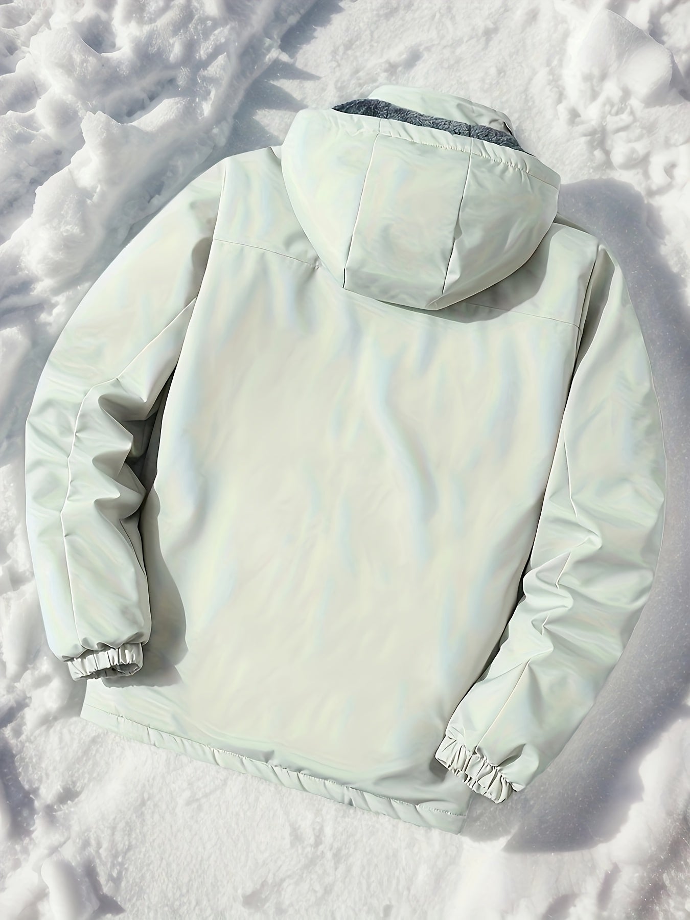 Warm Hooded Jacket Winter Warm Fleece-Lined Men's Hooded Jacket
