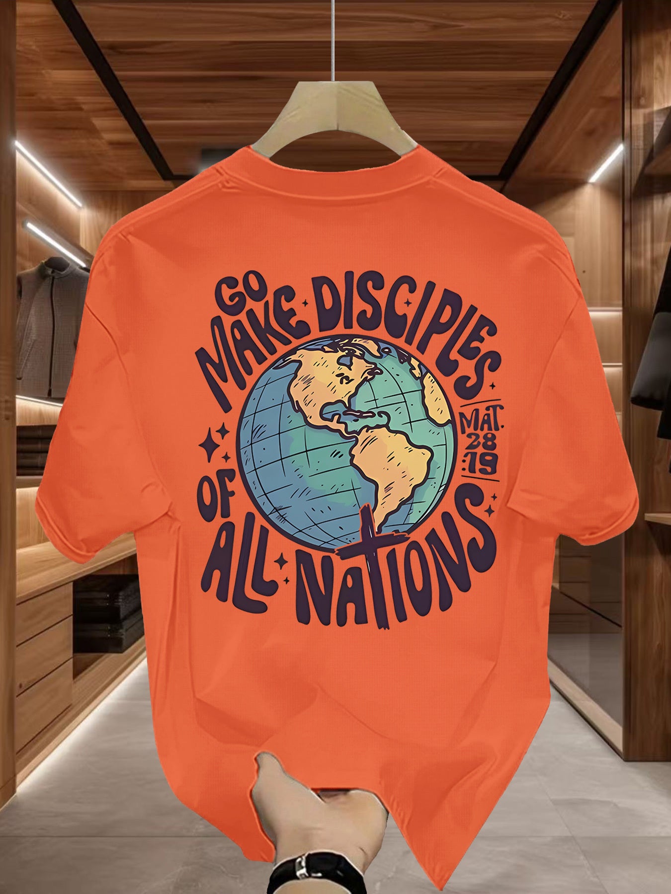 Men's Global Mission T-Shirt - Beige World Peace Tee with \