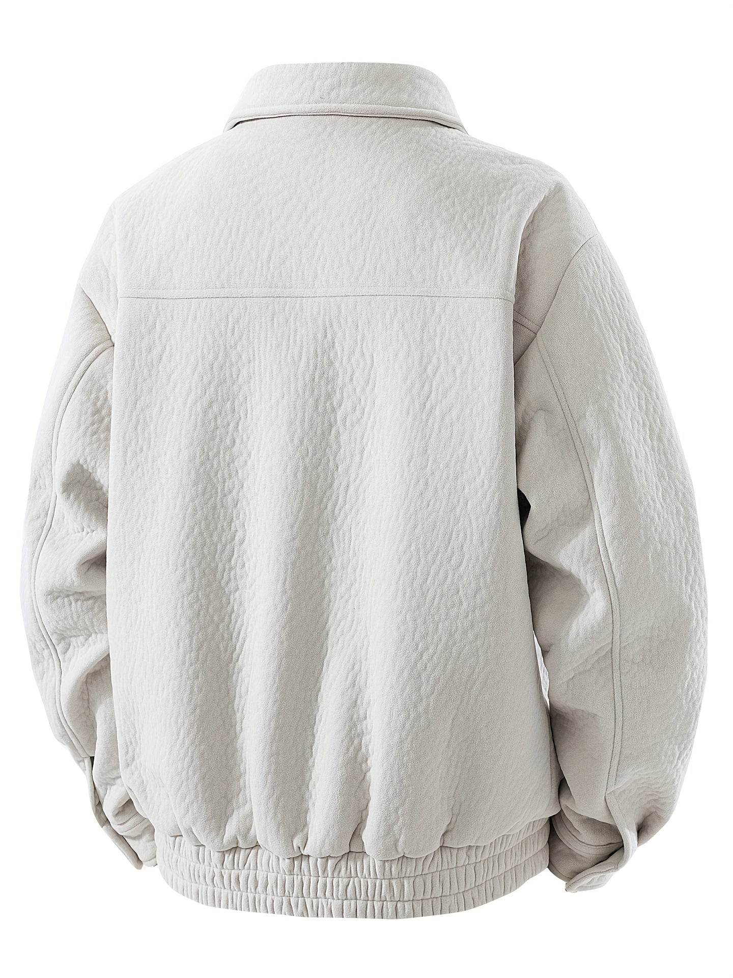 Men's Fleece Jacket with Full-Zip Closure & Fur Collar - Winter Warm Brown Coat