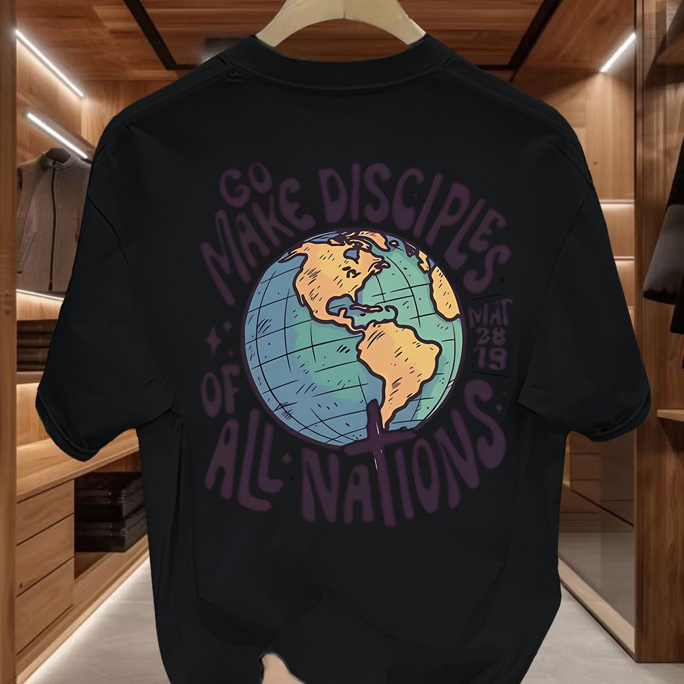 Men's Global Mission T-Shirt - Beige World Peace Tee with \