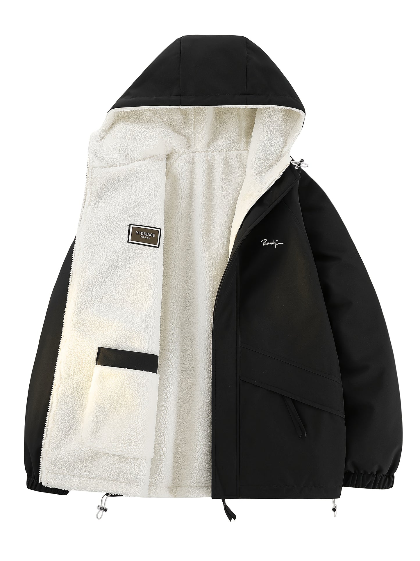 Men's and Unisex Reversible Hooded Jacket - Zip Closure, Flap Front Design