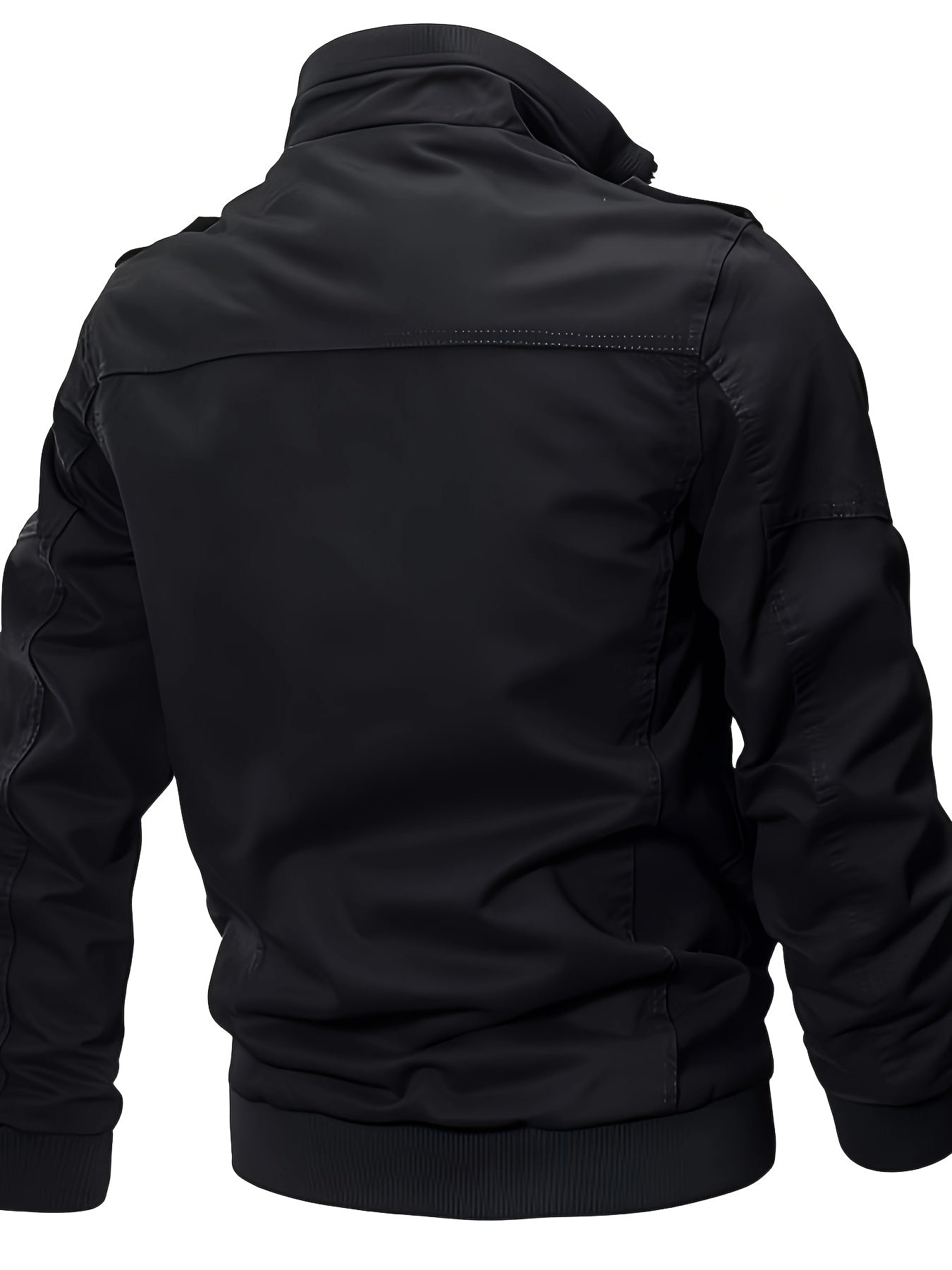 Men'S Windproof Cargo Jacket with Zipper Pockets - Olive Green, Casual Style