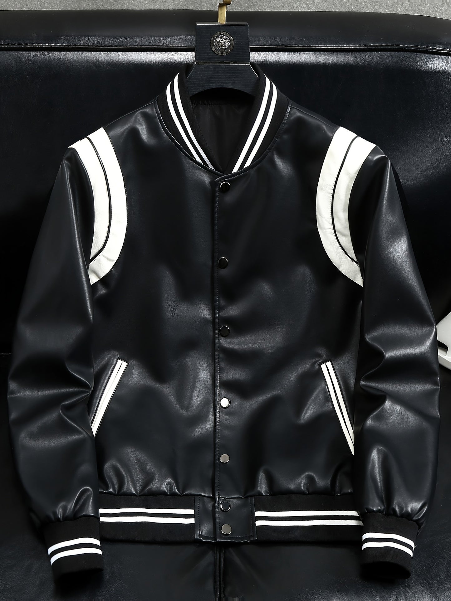 Street Style Varsity Jacket Street Style Men's Black & White Varsity Jacket
