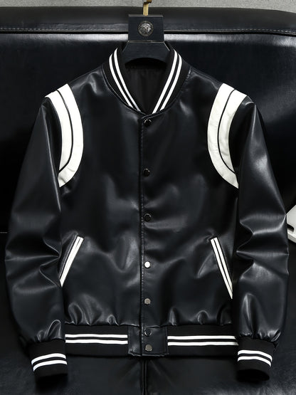 Street Style Varsity Jacket Street Style Men's Black & White Varsity Jacket