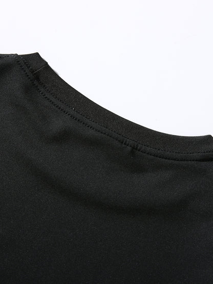 Color Matching Fake Two Men's Casual Loose Long-sleeved - Line Figure Printing T-shirts