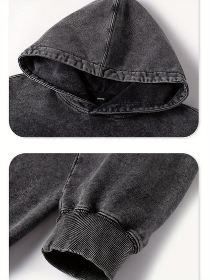 Custom Washed Unisex Hoodie For Lover Gift Thickened Customizable Men'S Pure Pocket Hoodie