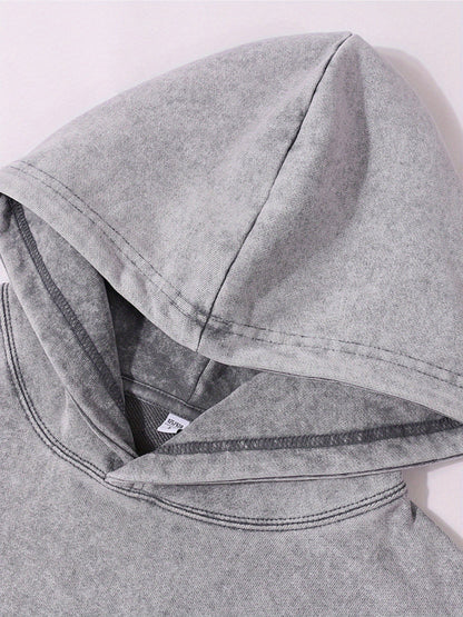Custom Washed Unisex Hoodie For Lover Gift Thickened Customizable Men'S Pure Pocket Hoodie