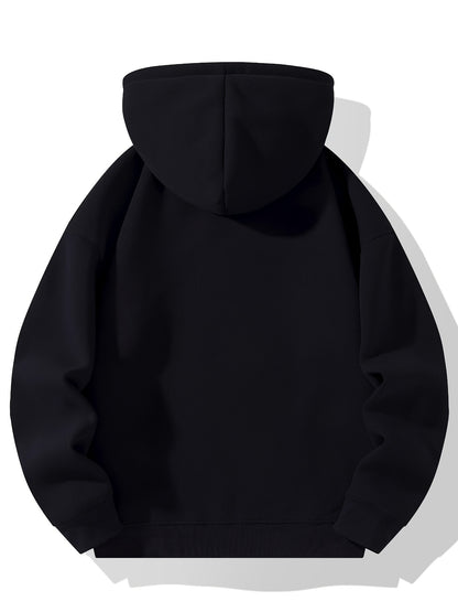 3pcs Fleece Hoodies 3pcs Men's Fleece-Lined Half-Zip Hooded Sweatshirts
