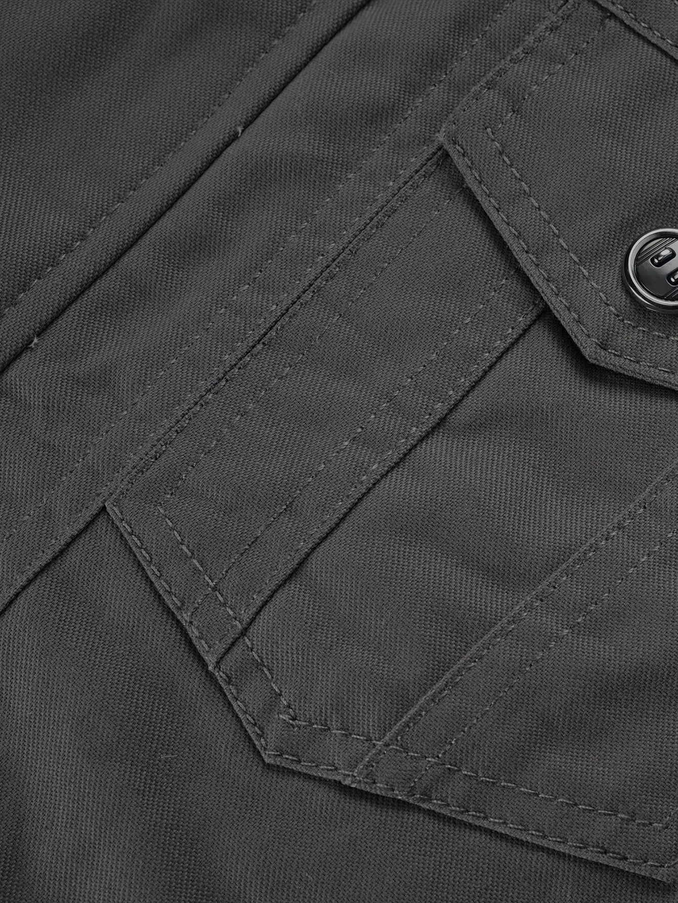 Men'S Windproof Cargo Jacket with Zipper Pockets - Olive Green, Casual Style