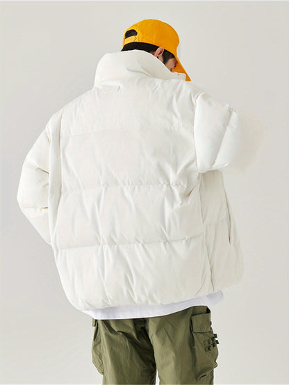 This Is a Stylish, Thickened Down Jacket with a 90% White Duck Down Content