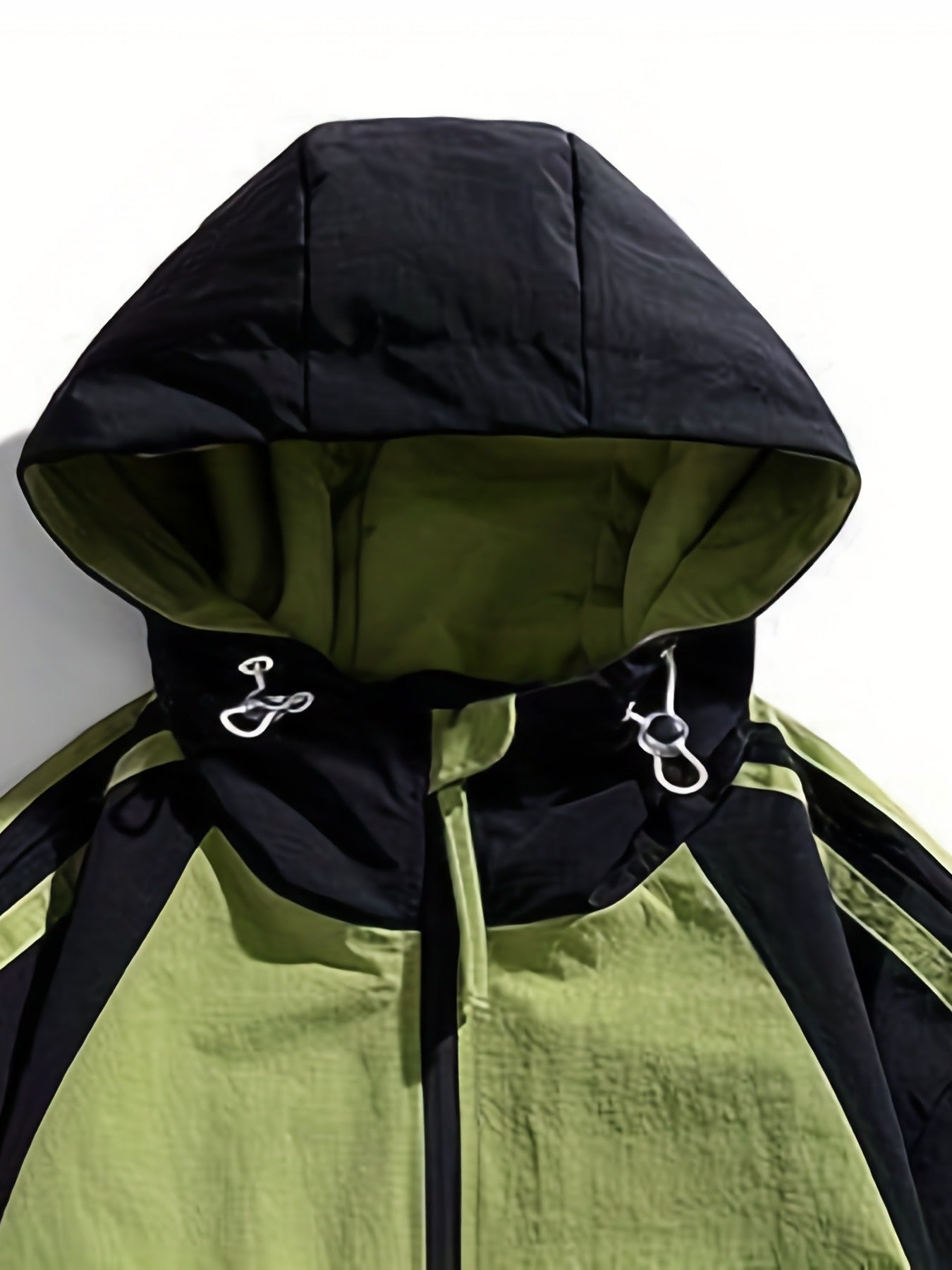 Polyester Hooded Jacket Polyester Men's Casual Hooded Jacket | Color-Block Design, Loose Fit
