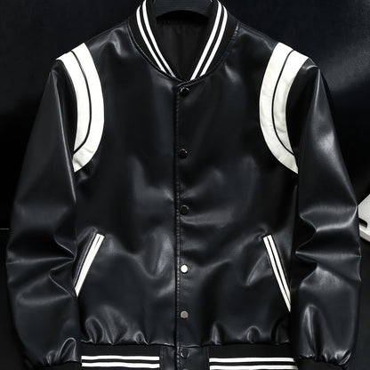 Street Style Varsity Jacket Street Style Men's Black & White Varsity Jacket