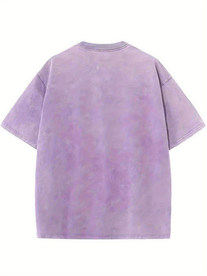1pc, Vintage-Inspired Surprised Kitten Print T-Shirt, High-Quality Waxed Cotton, Relaxed Fit, Short Sleeve, Round Neck