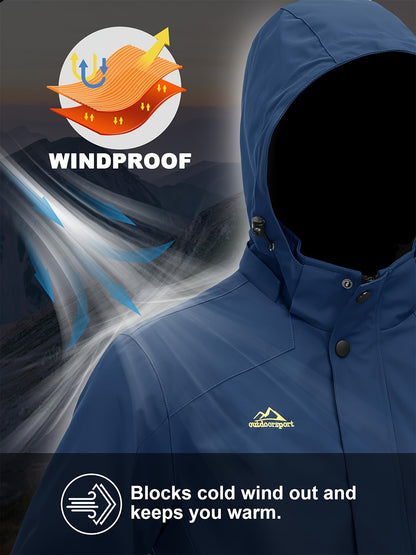 Men's Lightweight Windproof Jacket with Detachable Hood & Full-Zip Closure - Adjustable Cuffs
