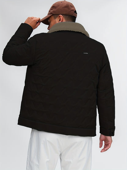 Winter Short-Length Winter Coat - Thickened Jacket with Full-Zip Closure