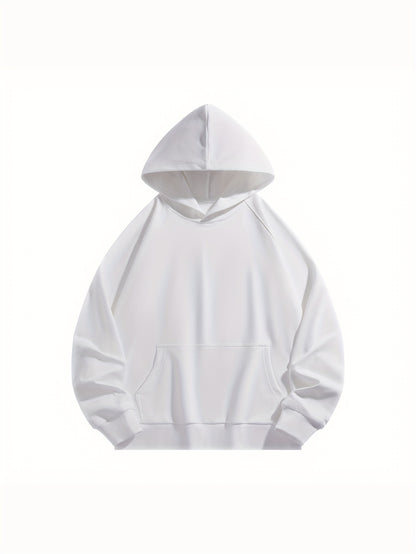 4pcs Solid Color Hoodies with Kangaroo Pocket - Casual & Sporty Men's Pullover Sweatshirts for Fall