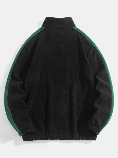 Cozy Sweatshirt Cozy Thickened Men's Niagara Falls Embroidered Fleece Zip-Up Sweatshirt