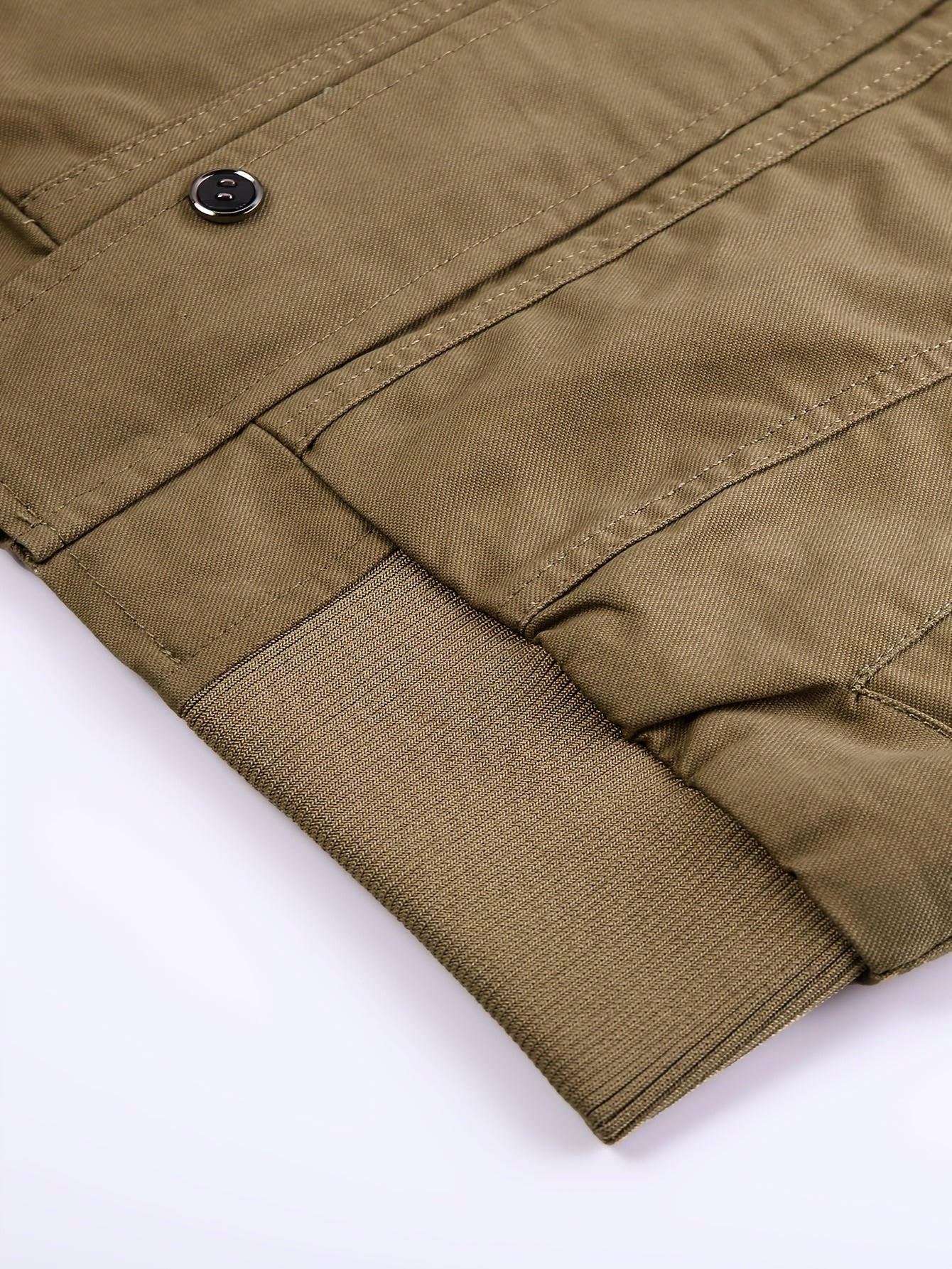 Men'S Windproof Cargo Jacket with Zipper Pockets - Olive Green, Casual Style