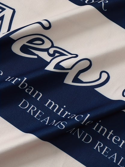 The 2025 New Blue And White Striped Short-Sleeve Polo Shirt Features a Stylish Collar Design