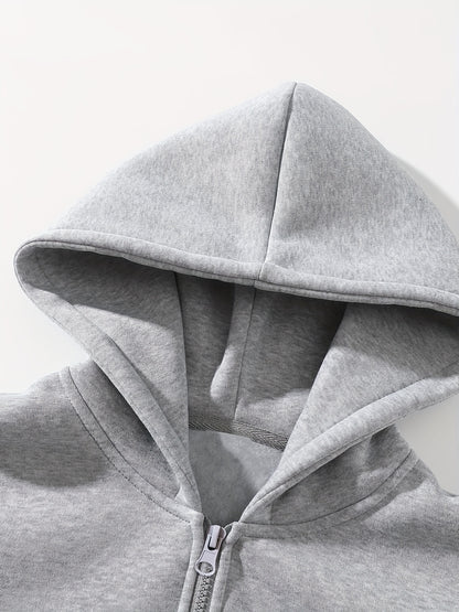 3pcs Fleece Hoodies 3pcs Men's Fleece-Lined Half-Zip Hooded Sweatshirts