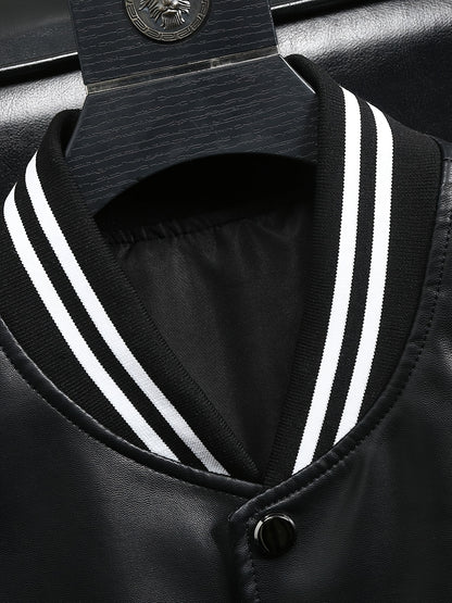Street Style Varsity Jacket Street Style Men's Black & White Varsity Jacket