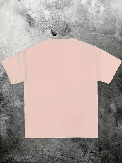 Men'S Casual Short Sleeve T-Shirt with Whimsical Dragon & Cabin Print - \