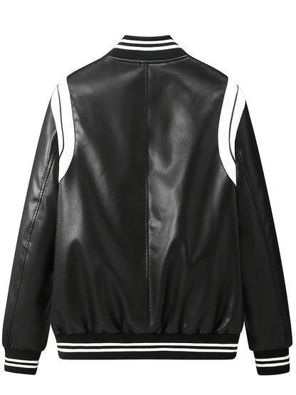 Street Style Varsity Jacket Street Style Men's Black & White Varsity Jacket