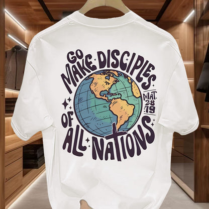 Men's Global Mission T-Shirt - Beige World Peace Tee with \