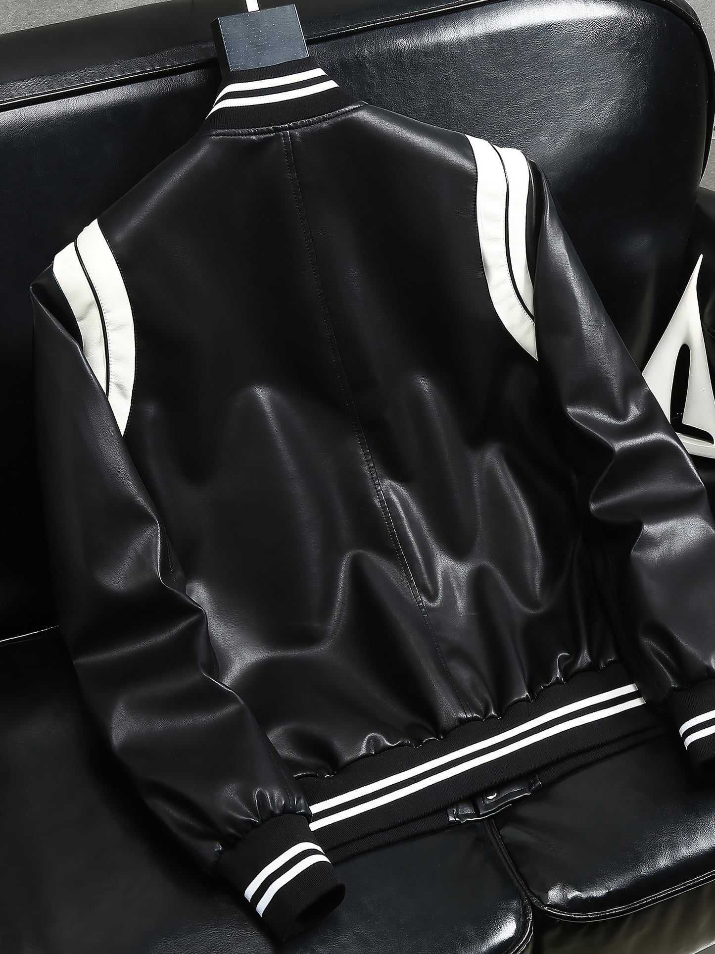 Street Style Varsity Jacket Street Style Men's Black & White Varsity Jacket