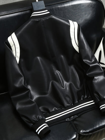 Street Style Varsity Jacket Street Style Men's Black & White Varsity Jacket