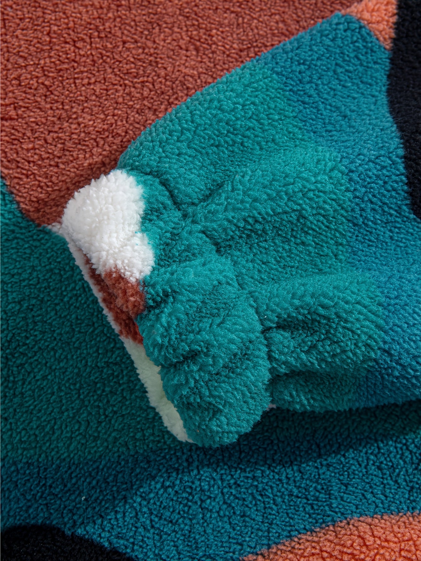 Men's Turquoise BlueHand Washable Winter Clothing with Stand Collar & Contrast Color Block Design