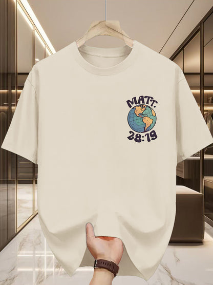 Men's Global Mission T-Shirt - Beige World Peace Tee with \