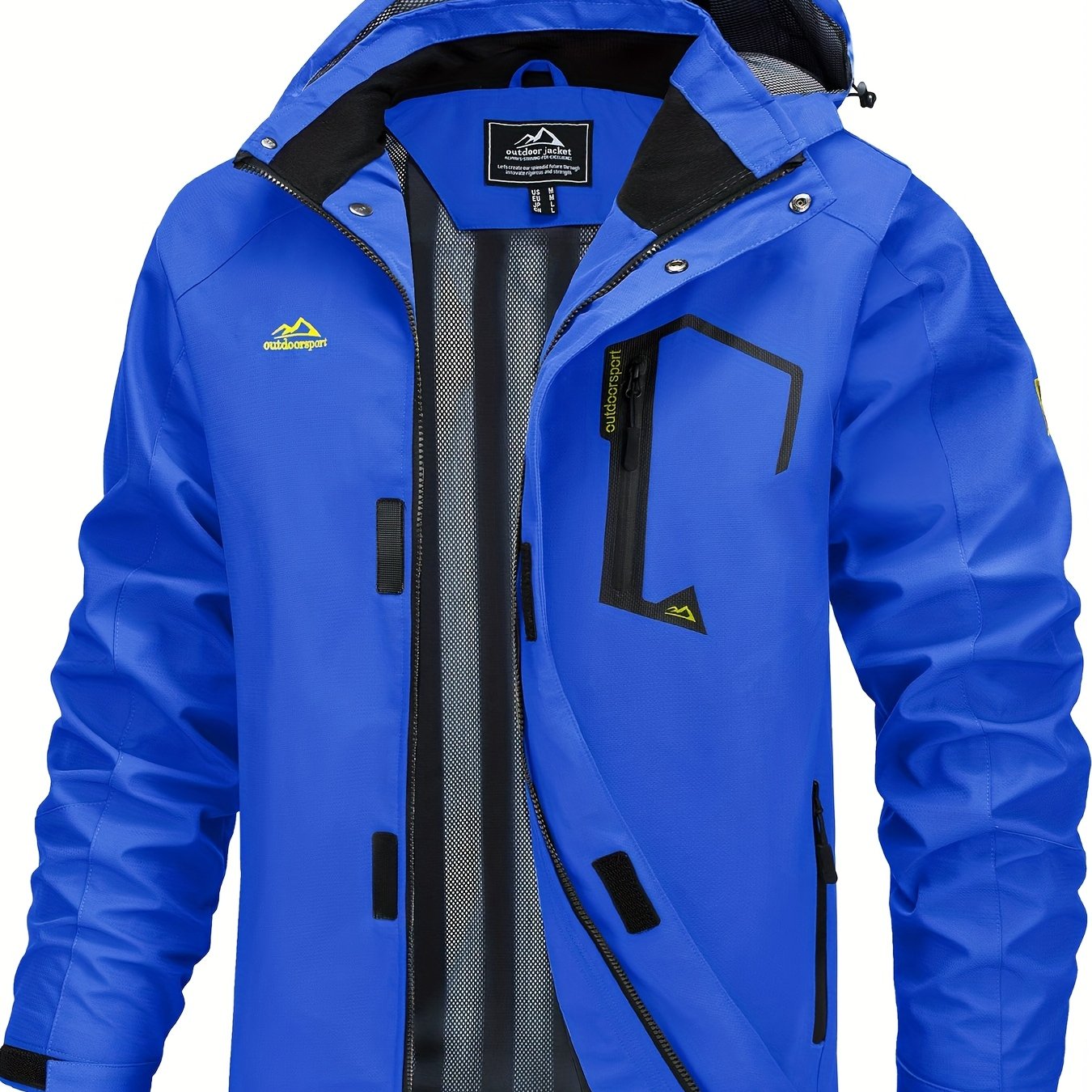 Men's Lightweight Windproof Jacket with Detachable Hood & Full-Zip Closure - Adjustable Cuffs