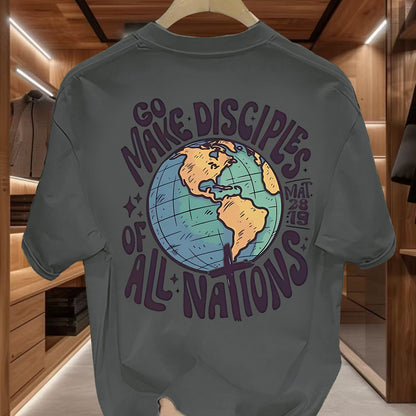 Men's Global Mission T-Shirt - Beige World Peace Tee with \