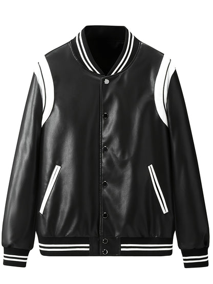 Street Style Varsity Jacket Street Style Men's Black & White Varsity Jacket