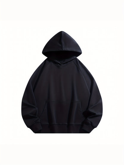 4pcs Solid Color Hoodies with Kangaroo Pocket - Casual & Sporty Men's Pullover Sweatshirts for Fall