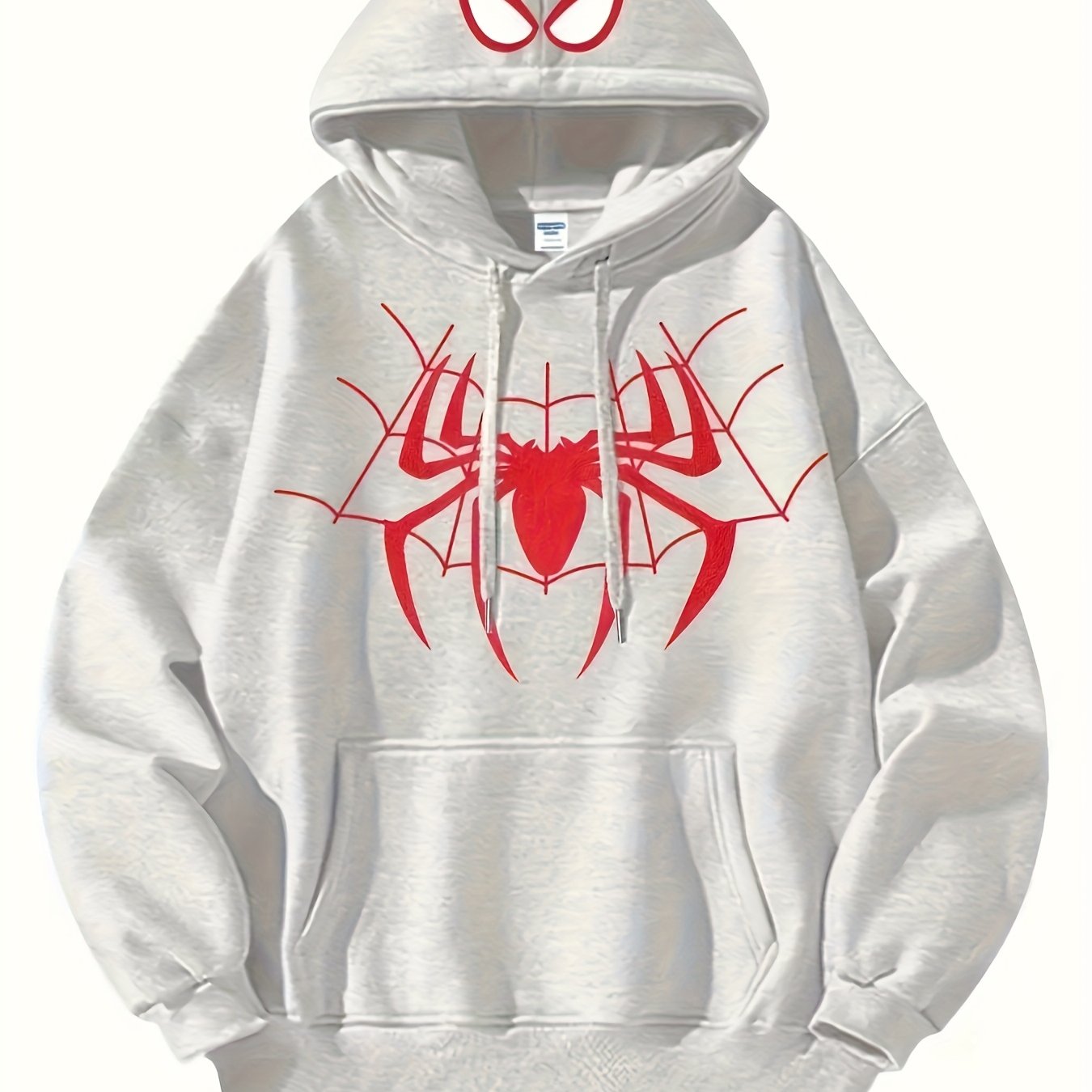 Spider Print Hoodie Stylish Black Spider Print Men's Hoodie