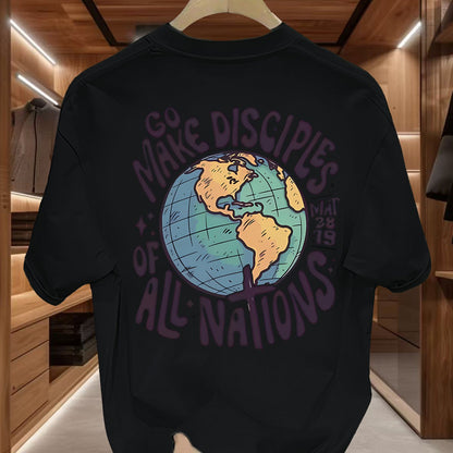 Men's Global Mission T-Shirt - Beige World Peace Tee with \