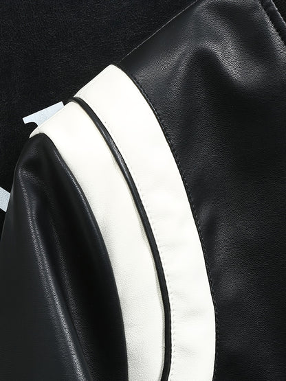 Street Style Varsity Jacket Street Style Men's Black & White Varsity Jacket